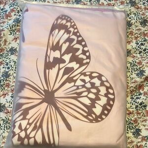 Pink Butterfly Print Fabric
